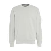 C.P. Company Grå Sweatshirt med Ribbad Krage Gray, Herr