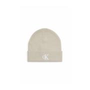 Calvin Klein Monogram Beanie med Broderat Logotyp Green, Herr