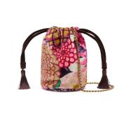 MALIPARMI Sammet Mini Bucket Bag med Dragsko Multicolor, Dam