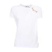 Elisabetta Franchi Bomullsblandad T-shirt White, Dam