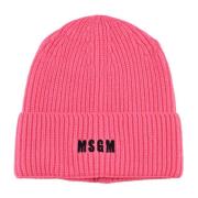 MSGM Ull Acetat Beanie Mössa Pink, Dam