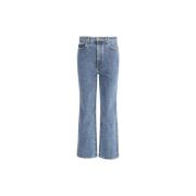 Khaite Högmidjade Straight Leg Jeans Blue, Dam