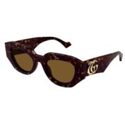 Gucci Stiliga solglasögon för vardagsbruk Brown, Unisex