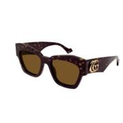 Gucci Stiliga solglasögon för modemedvetna individer Brown, Unisex