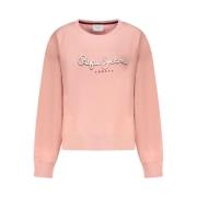 Pepe Jeans Rosa Bomull Script Sweatshirt Pink, Dam