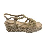 ALMA EN PENA Mocka sandal med ankelrem Beige, Dam