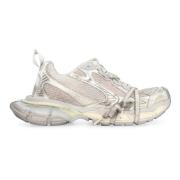 Balenciaga Vintage Tyg Sneakers med Kontrasterande Insatser Gray, Dam