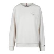 Tommy Hilfiger Bomullsblandning Sweatshirt - Modell: Felpa White, Dam