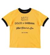 Dolce & Gabbana T-shirt - MÃ¶rkgul m. Tryck