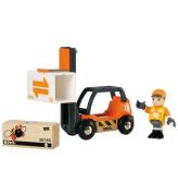 BRIO World Gaffeltruck m. TillbehÃ¶r - 9 cm - Orange/Svart 33573