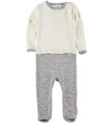 Engel Onesie - Ull/Silke - Neutral m. Tryck