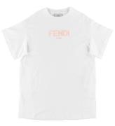 Fendi T-shirt - Vit m. Rosa Logo