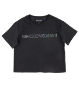 Emporio Armani T-shirt - MarinblÃ¥ m. Paljetter