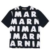 Marni T-shirt - Svart m. AOP Logo