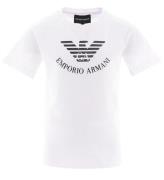 Emporio Armani T-shirt - Vit/Svart m. Glitter