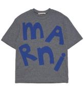 Marni T-shirt - MÃ¶rkgrÃ¥melerad m. BlÃ¥