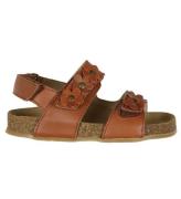 Wheat Sandal - Clare Flower - Amber Brown