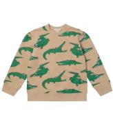 Stella McCartney Kids Sweatshirt - Beige/GrÃ¶n m. Krokodiler