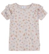 Hust and Claire T-shirt - Ariya - Rib - Beige m. FjÃ¤rilar