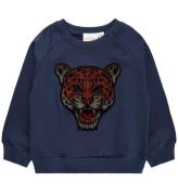 The New Siblings Sweatshirt - TNSdombat - Mood Indigo m. Leopard