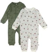 Pippi Baby Onesie - PyjamasdrÃ¤kt - 2-pack - Deep Lichen Green