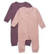 Minymo Onesie l/Ã¤ - 2-pack - Misty Rose