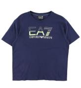 EA7 T-shirt - MarinblÃ¥ m. Lime