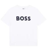 BOSS T-shirt - Vit m. MarinblÃ¥