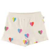 Stella McCartney Kids Sweatshorts - Vit m. HjÃ¤rtan