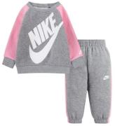 Nike Sweatset - Sweatshirt/Sweatpants - Dark Grey Heather/Rosa