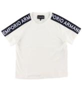 Emporio Armani T-shirt - Vit/MarinblÃ¥ m. Logorand