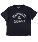 Emporio Armani T-shirt - MarinblÃ¥ m. Vit