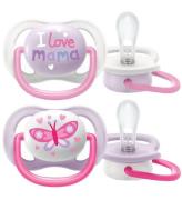 Philips Avent Nappar - 2-pack - Ultra Air - Rosa/Vit m. Tryck