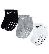 Nike Strumpor - Core Swoosh Gripper - 3-Pack - Svart/GrÃ¥/Vit