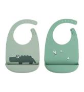 Done By Deer Haklapp m. Ficka - 2-pack - Silikon - Croco Green