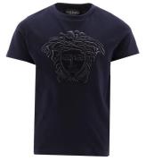 Versace T-shirt - MarinblÃ¥ m. Logo