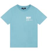 DKNY T-shirt - LjusblÃ¥ m. Vit