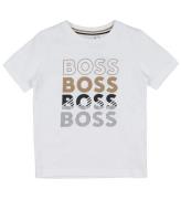 BOSS T-shirt - Vit m. Svart/Brun