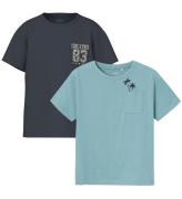Name It T-shirt - NkmVilian - 2-pack - Mineral Blue/India Ink
