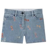 Stella McCartney Kids Jeansshorts - Celeste m. PilbÃ¥gar