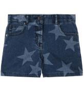 Stella McCartney Kids Jeansshorts - BlÃ¥/Vit m. StjÃ¤rnor