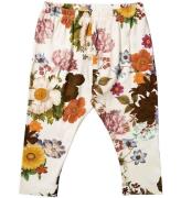 Christina Rohde Leggings - Vit m. Blommor