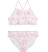 Polo Ralph Lauren Bikini - Rosa/Vitrutig m. Logotyper