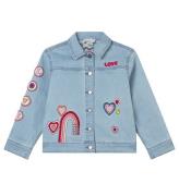 Stella McCartney Kids Jeansjacka - LjusblÃ¥ m. Patchar