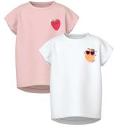 Name It T-shirt - NmfVarutti - 2-pack - Parfait Pink/Bright Whit