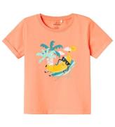 Name It T-shirt - NmmVux - Papaya Punch/Banana