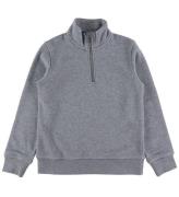GANT Sweatshirt - Shield Halv dragkedja - Charcoal Melange
