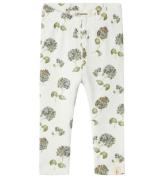 Lil' Atelier Leggings - Rib - NbfGavo - Kokosmjölk/Blue Flower