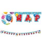 Decorata Party Happy Födelsedag Banner - Glittrande ballonger