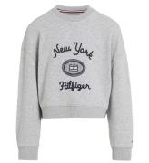 Tommy Hilfiger TrÃ¶ja - NYTT Broderat - Light Grey Heather